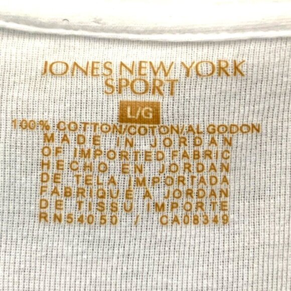 Jones New York Sport Short Sleeve Polo Shirt 100% Cotton Womens L White #40K - Picture 6 of 7